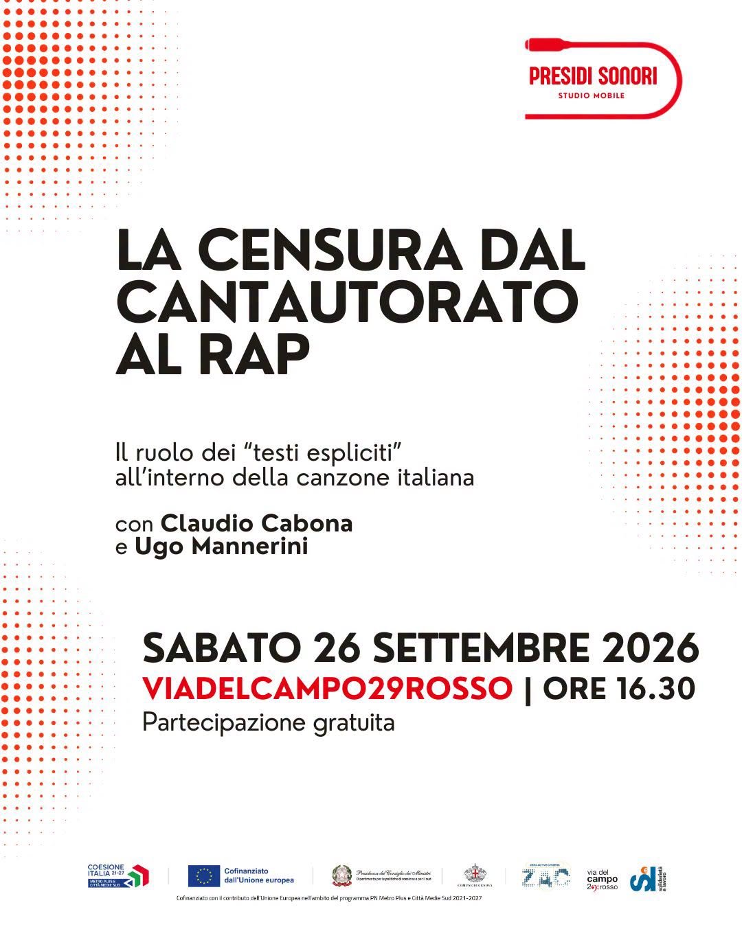 2026-09-26 – LA CENSURA DAL CANTAUTORATO AL RAP
